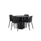 OliviaJídelní stůl-Black/BlackVeneer+BaltimoreJídelní židle-Černá/BlackPlastic_4