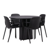 OliviaJídelní stůl-Black/BlackVeneer+BaltimoreJídelní židle-Černá/BlackPlastic_4