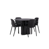 OliviaJídelní stůl-Black/BlackVeneer+BaltimoreJídelní židle-Černá/BlackPlastic_4