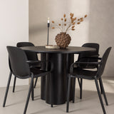 OliviaJídelní stůl-Black/BlackVeneer+BaltimoreJídelní židle-Černá/BlackPlastic_4