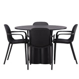 OliviaJídelní stůl-Black/BlackVeneer+BaltimoreJídelní židle-Černá/BlackPlastic_4