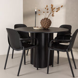 OliviaJídelní stůl-Black/BlackVeneer+BaltimoreJídelní židle-Černá/BlackPlastic_4