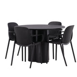 OliviaJídelní stůl-Black/BlackVeneer+BaltimoreJídelní židle-Černá/BlackPlastic_4