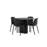 OliviaJídelní stůl-Black/BlackVeneer+BaltimoreJídelní židle-Černá/BlackPlastic_4