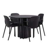 OliviaJídelní stůl-Black/BlackVeneer+BaltimoreJídelní židle-Černá/BlackPlastic_4