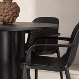 OliviaJídelní stůl-Black/BlackVeneer+BaltimoreJídelní židle-Černá/BlackPlastic_4