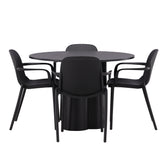 OliviaJídelní stůl-Black/BlackVeneer+BaltimoreJídelní židle-Černá/BlackPlastic_4