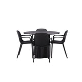 OliviaJídelní stůl-Black/BlackVeneer+BaltimoreJídelní židle-Černá/BlackPlastic_4