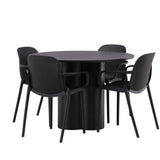 OliviaJídelní stůl-Black/BlackVeneer+BaltimoreJídelní židle-Černá/BlackPlastic_4
