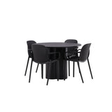 OliviaJídelní stůl-Black/BlackVeneer+BaltimoreJídelní židle-Černá/BlackPlastic_4