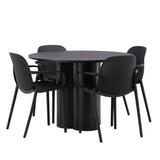 OliviaJídelní stůl-Black/BlackVeneer+BaltimoreJídelní židle-Černá/BlackPlastic_4