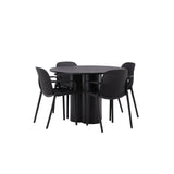 OliviaJídelní stůl-Black/BlackVeneer+BaltimoreJídelní židle-Černá/BlackPlastic_4