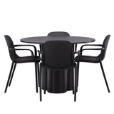 OliviaJídelní stůl-Black/BlackVeneer+BaltimoreJídelní židle-Černá/BlackPlastic_4