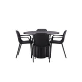 OliviaJídelní stůl-Black/BlackVeneer+BaltimoreJídelní židle-Černá/BlackPlastic_4