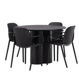 OliviaJídelní stůl-Black/BlackVeneer+BaltimoreJídelní židle-Černá/BlackPlastic_4