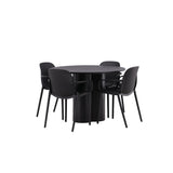 OliviaJídelní stůl-Black/BlackVeneer+BaltimoreJídelní židle-Černá/BlackPlastic_4