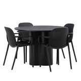 OliviaJídelní stůl-Black/BlackVeneer+BaltimoreJídelní židle-Černá/BlackPlastic_4