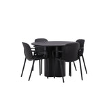 OliviaJídelní stůl-Black/BlackVeneer+BaltimoreJídelní židle-Černá/BlackPlastic_4