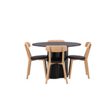 OliviaJídelní stůl-Black/BlackVeneer+SanjosJídelní židle-Oaklook/BlackPU_4