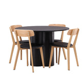 OliviaJídelní stůl-Black/BlackVeneer+SanjosJídelní židle-Oaklook/BlackPU_4
