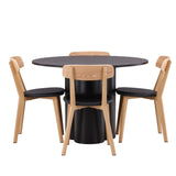 OliviaJídelní stůl-Black/BlackVeneer+SanjosJídelní židle-Oaklook/BlackPU_4