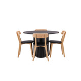 OliviaJídelní stůl-Black/BlackVeneer+SanjosJídelní židle-Oaklook/BlackPU_4