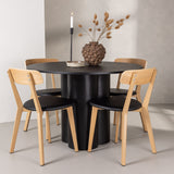 OliviaJídelní stůl-Black/BlackVeneer+SanjosJídelní židle-Oaklook/BlackPU_4