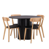 OliviaJídelní stůl-Black/BlackVeneer+SanjosJídelní židle-Oaklook/BlackPU_4