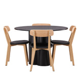 OliviaJídelní stůl-Black/BlackVeneer+SanjosJídelní židle-Oaklook/BlackPU_4