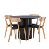 OliviaJídelní stůl-Black/BlackVeneer+SanjosJídelní židle-Oaklook/BlackPU_4