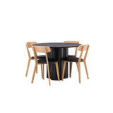 OliviaJídelní stůl-Black/BlackVeneer+SanjosJídelní židle-Oaklook/BlackPU_4
