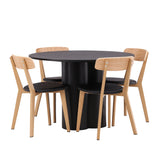 OliviaJídelní stůl-Black/BlackVeneer+SanjosJídelní židle-Oaklook/BlackPU_4
