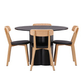 OliviaJídelní stůl-Black/BlackVeneer+SanjosJídelní židle-Oaklook/BlackPU_4