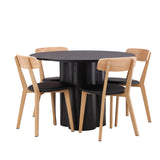 OliviaJídelní stůl-Black/BlackVeneer+SanjosJídelní židle-Oaklook/BlackPU_4