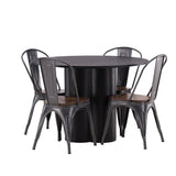 OliviaJídelní stůl-Black/BlackVeneer+TempeJídelní židle-tmavě šedá/tmavěhnědáMDF_4