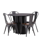 OliviaJídelní stůl-Black/BlackVeneer+TempeJídelní židle-tmavě šedá/tmavěhnědáMDF_4