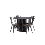 OliviaJídelní stůl-Black/BlackVeneer+TempeJídelní židle-tmavě šedá/tmavěhnědáMDF_4