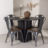 OliviaJídelní stůl-Black/BlackVeneer+TempeJídelní židle-tmavě šedá/tmavěhnědáMDF_4