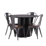 OliviaJídelní stůl-Black/BlackVeneer+TempeJídelní židle-tmavě šedá/tmavěhnědáMDF_4