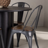 OliviaJídelní stůl-Black/BlackVeneer+TempeJídelní židle-tmavě šedá/tmavěhnědáMDF_4