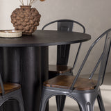 OliviaJídelní stůl-Black/BlackVeneer+TempeJídelní židle-tmavě šedá/tmavěhnědáMDF_4