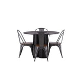 OliviaJídelní stůl-Black/BlackVeneer+TempeJídelní židle-tmavě šedá/tmavěhnědáMDF_4