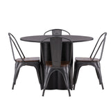 OliviaJídelní stůl-Black/BlackVeneer+TempeJídelní židle-tmavě šedá/tmavěhnědáMDF_4