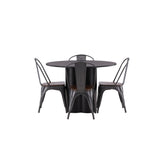 OliviaJídelní stůl-Black/BlackVeneer+TempeJídelní židle-tmavě šedá/tmavěhnědáMDF_4