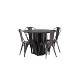 OliviaJídelní stůl-Black/BlackVeneer+TempeJídelní židle-tmavě šedá/tmavěhnědáMDF_4