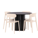 OliviaJídelní stůl-černá/černá dýha+ÅstolJídelní židle-přírodaWoodplasticcomposite_4