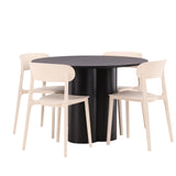 OliviaJídelní stůl-černá/černá dýha+ÅstolJídelní židle-přírodaWoodplasticcomposite_4