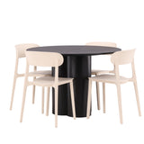 OliviaJídelní stůl-černá/černá dýha+ÅstolJídelní židle-přírodaWoodplasticcomposite_4