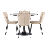 Jídelní stůl Glade – černá / černá MDF + židle Limhamn Light – černá / béžová Velvet _4