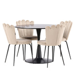 Jídelní stůl Glade – černá / černá MDF + židle Limhamn Light – černá / béžová Velvet _4